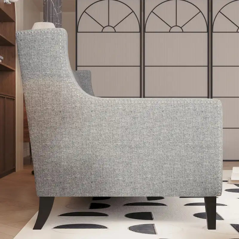 78.75 Polyester 3-Seater Sofa with Tufted Back and Cushions-4