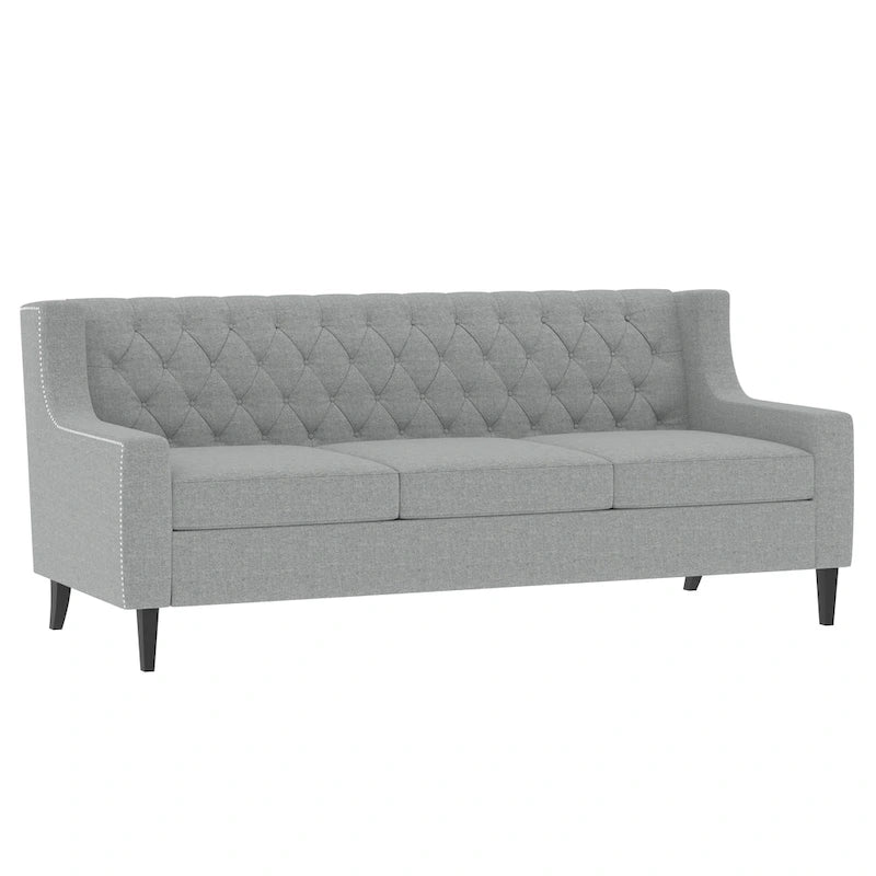 78.75 Polyester 3-Seater Sofa with Tufted Back and Cushions-9