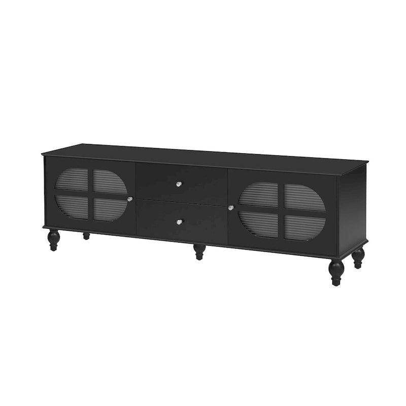 68.9 Modern TV Stand for TVs up to 75 Inches, Entertainment Center with Fluted Glass Doors for Living Room-10