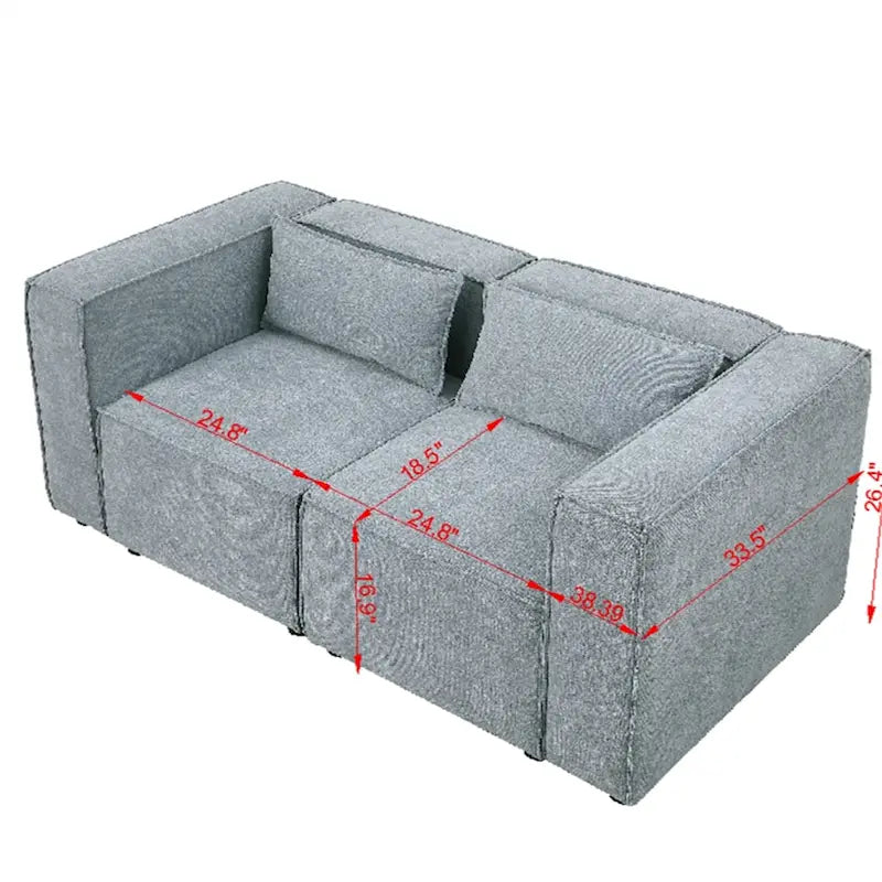 Chenille Fabric Sofa with Legs-2