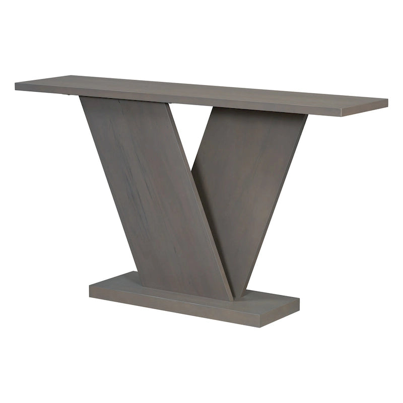 Christopher Knight Home - Mirod Elegant Console Table with Natural Wood Veneer and Sturdy V-Base Design-21