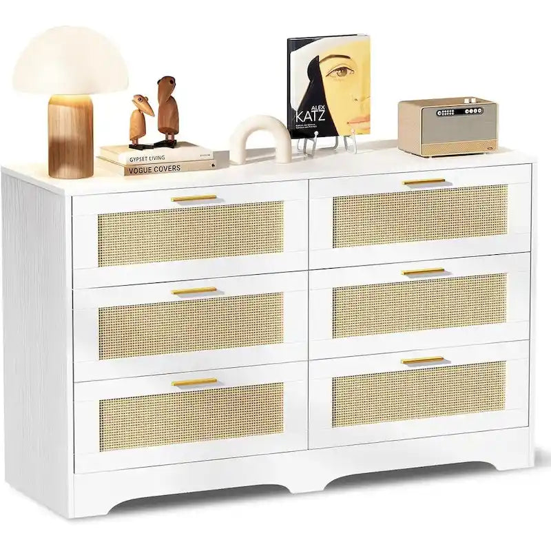 6 Drawers Rattan Dresser-6