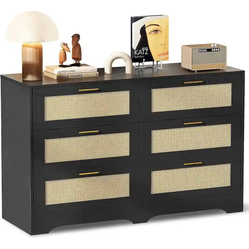 6 Drawers Rattan Dresser-11