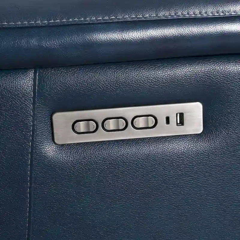 Genuine Leather Power Recliner Sectional Sofa with Ajustable Headrest, Power Lumbar, USB&USB-C Port-8