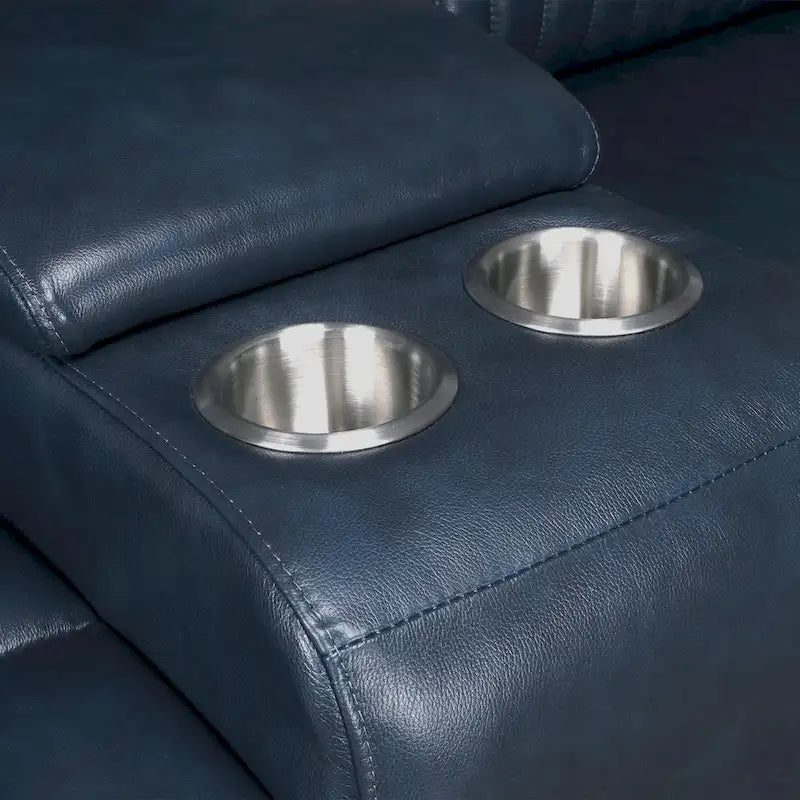 Genuine Leather Power Recliner Sectional Sofa with Ajustable Headrest, Power Lumbar, USB&USB-C Port-9