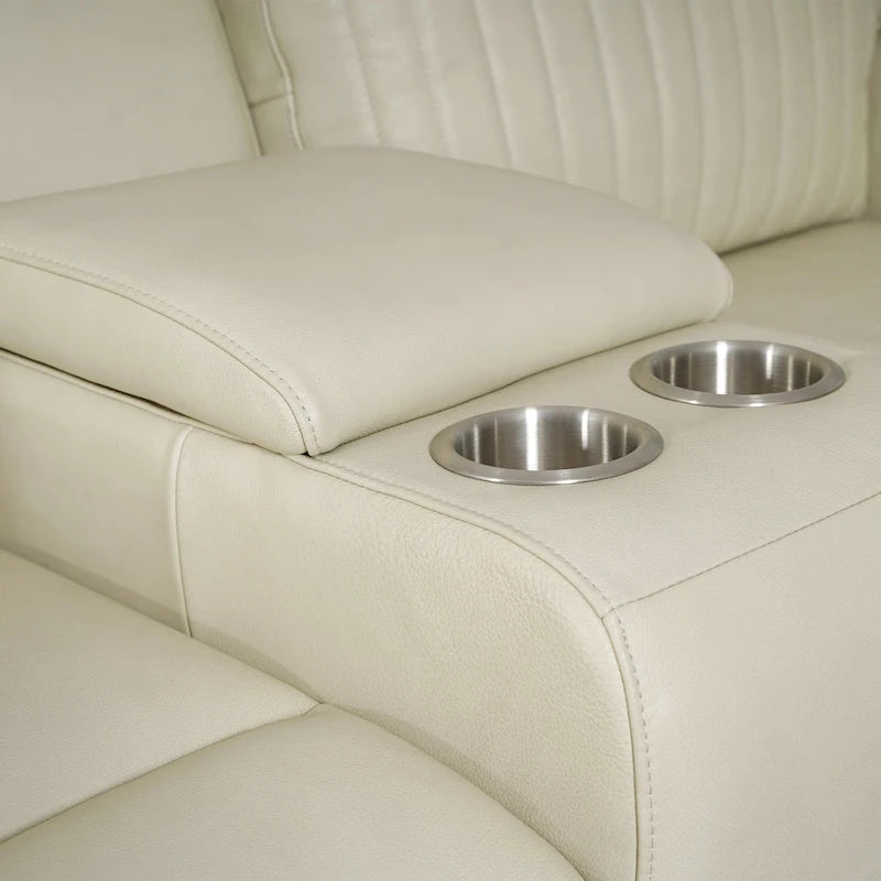 Genuine Leather Power Recliner Sectional Sofa with Ajustable Headrest, Power Lumbar, USB&USB-C Port-12