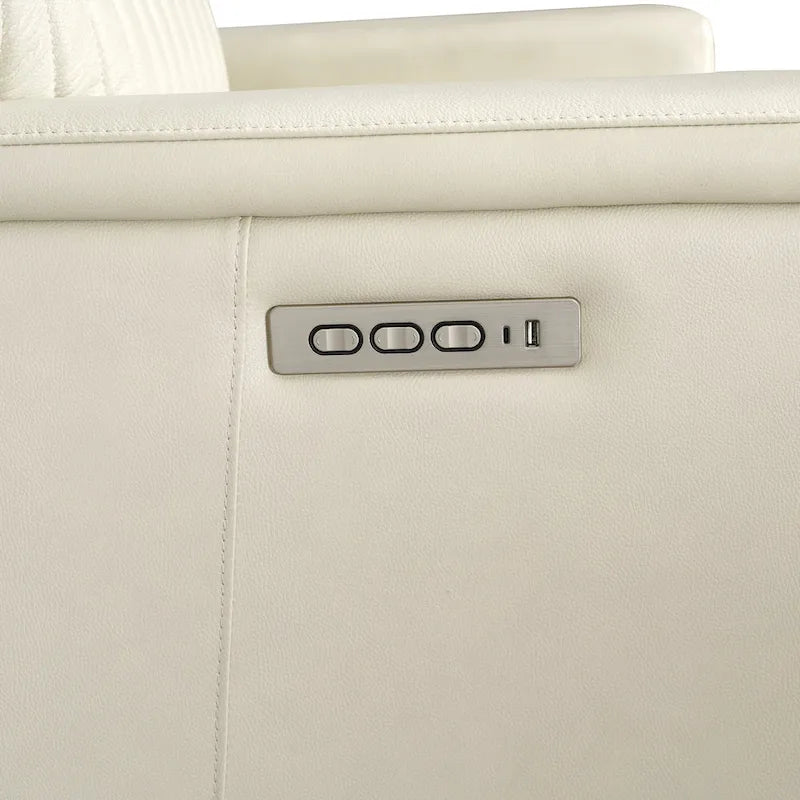 Genuine Leather Power Recliner Sectional Sofa with Ajustable Headrest, Power Lumbar, USB&USB-C Port-14