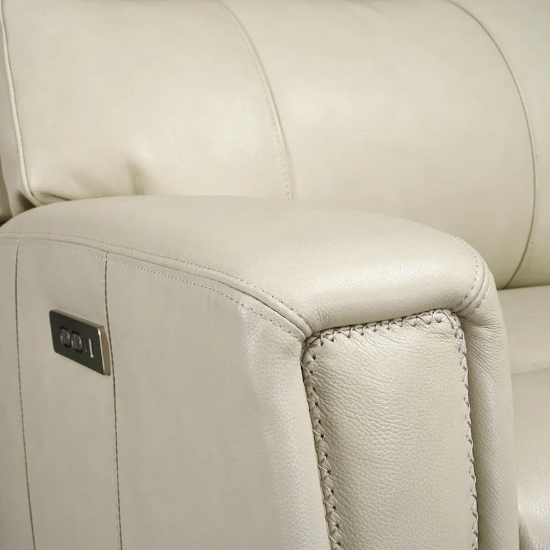 Genuine Leather Power Recliner Sectional Sofa with Ajustable Headrest, Power Lumbar, USB&USB-C Port-16