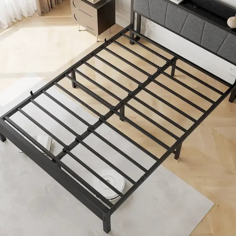 Queen Platform Bed with Storage Headboard & USB Ports-3