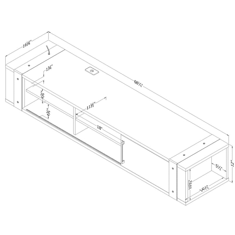 South Shore Munich 68 Wall Mounted Media Console - 68-Inch-4