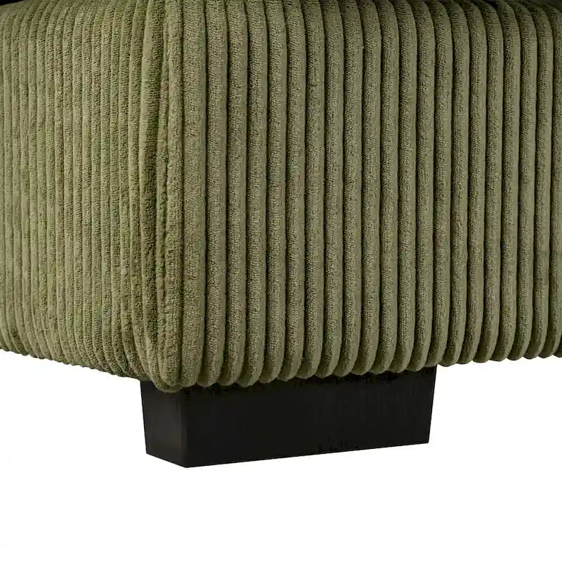 111-Inch Large Corduroy L Shape Sectional Sofa with Built-in Cup Holders & Charging Ports-16