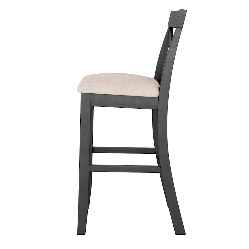 3-Piece Dining Table and Chair Set, Small Counter Height Table and Chair Set with Kitchen Breakfast Nook and 2 Chairs-17