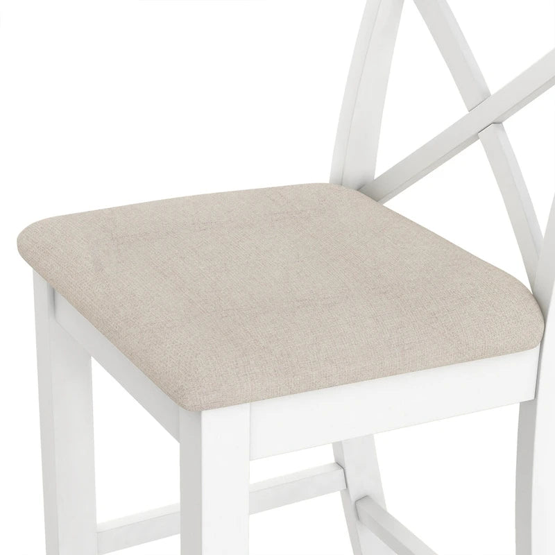 3-Piece Dining Table and Chair Set, Small Counter Height Table and Chair Set with Kitchen Breakfast Nook and 2 Chairs-28