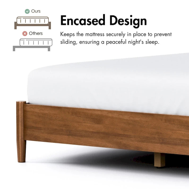 Furniture of America Beau Midcentury 4-Piece Walnut Wood Platform Bedroom Set-6