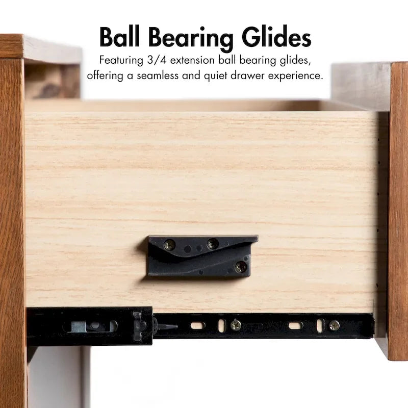 Furniture of America Beau Midcentury 4-Piece Walnut Wood Platform Bedroom Set-8