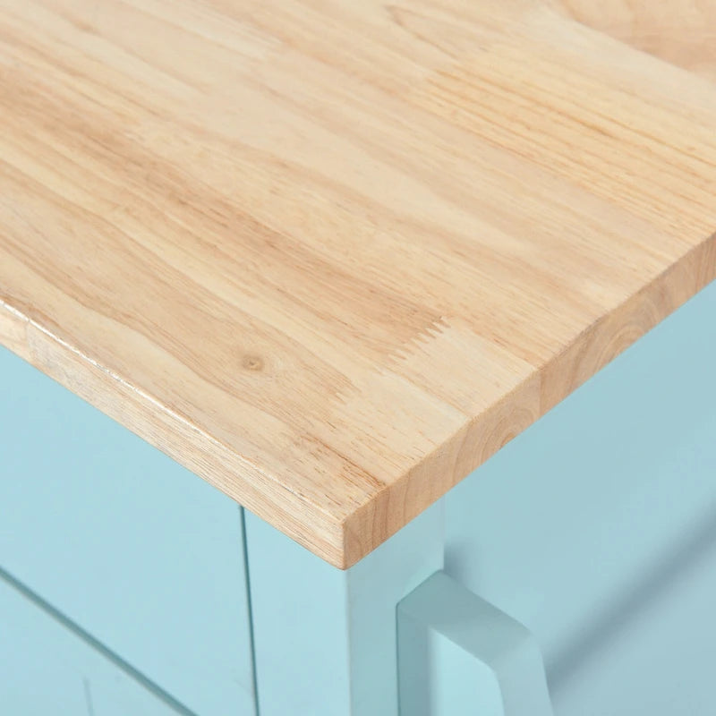 Wood Folding Kitchen Island on Wheels with Adjustable Shelf Storage Cabinet and 2 Drawers, Concealed Sliding Barn Door-18