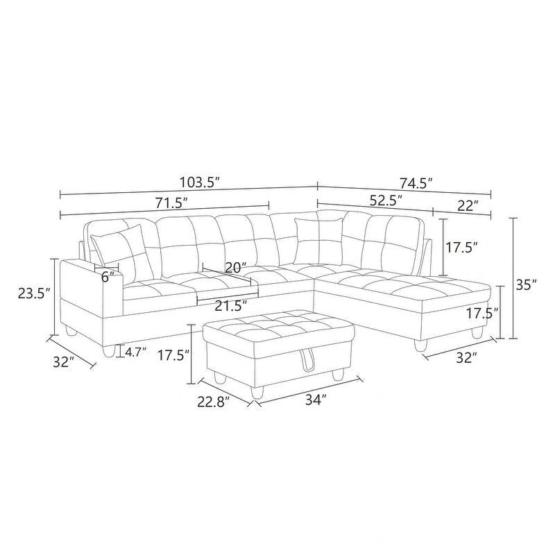 Sleek 3-Piece Black Faux Leather Couch Set, Modern Elegance for Your Living Room-3
