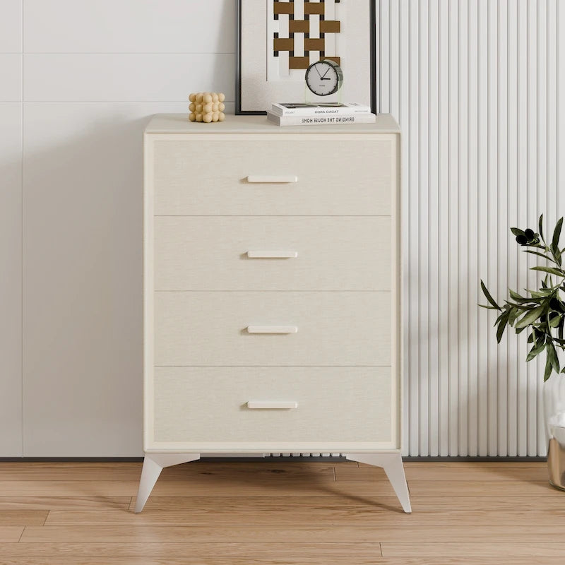 Metal-Framed Fabric Storage Dresser Cabinet with Drawer-8