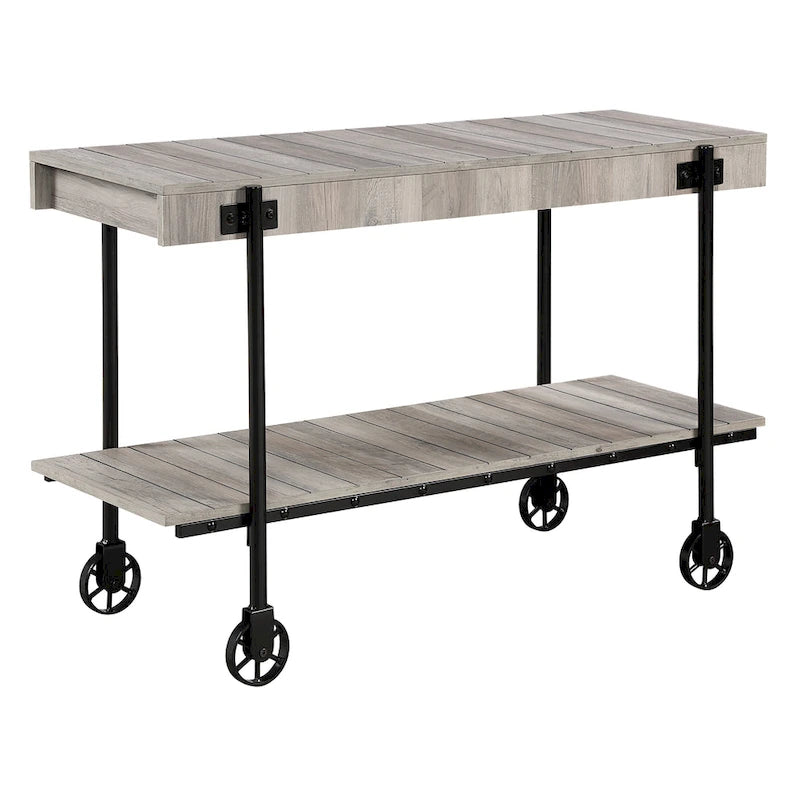 Hyssop Farmhouse 47-inch Metal 1-Shelf Console Table by Furniture of America-4