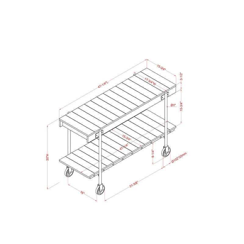 Hyssop Farmhouse 47-inch Metal 1-Shelf Console Table by Furniture of America-10