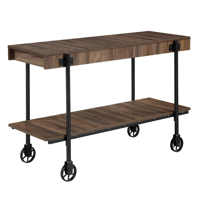 Hyssop Farmhouse 47-inch Metal 1-Shelf Console Table by Furniture of America-13