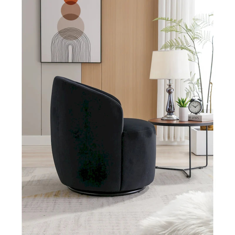 Velvet Swivel Barrel Accent Chair - 25.60 x 25.60 x 27.56-6