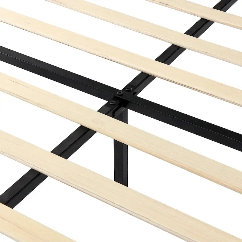 Tufted Light Grey Upholstered Queen Size Platform Bed-6