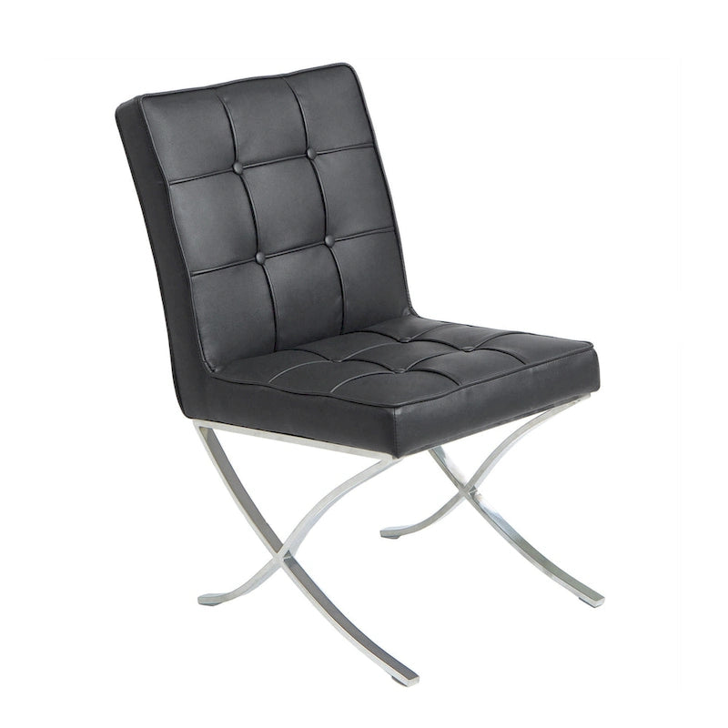 Milania Modern Button Tufted Leather Dining Chairs (Set of 2) by Christopher Knight Home-5