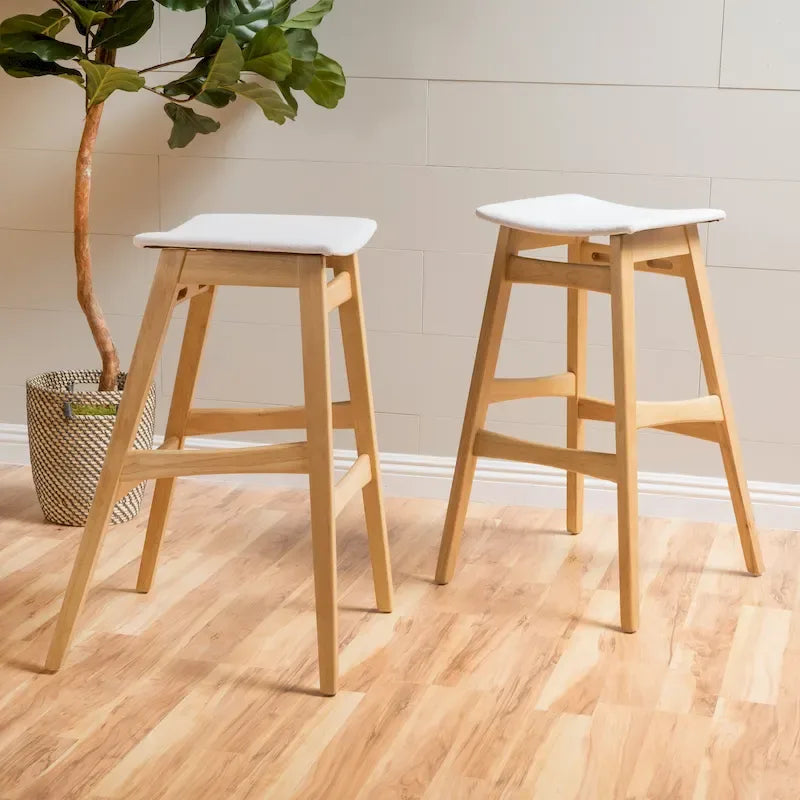 Emmaline Natural Finish Bar Stool (Set of 2) by Christopher Knight Home - N/A-11