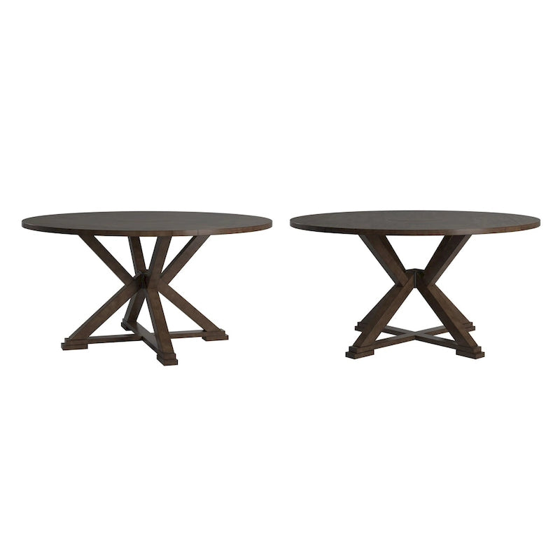 Sylvestra Espresso Convertible Dining Table with Lazy Susan-5