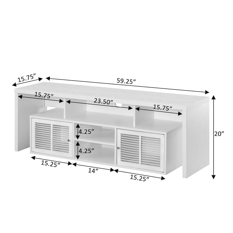 Convenience Concepts Lexington 65 inch TV Stand with Storage Cabinets and Shelves-6