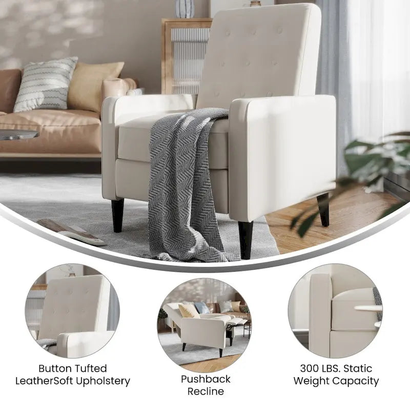 Pushback Recliner with Button Tufted Back-20