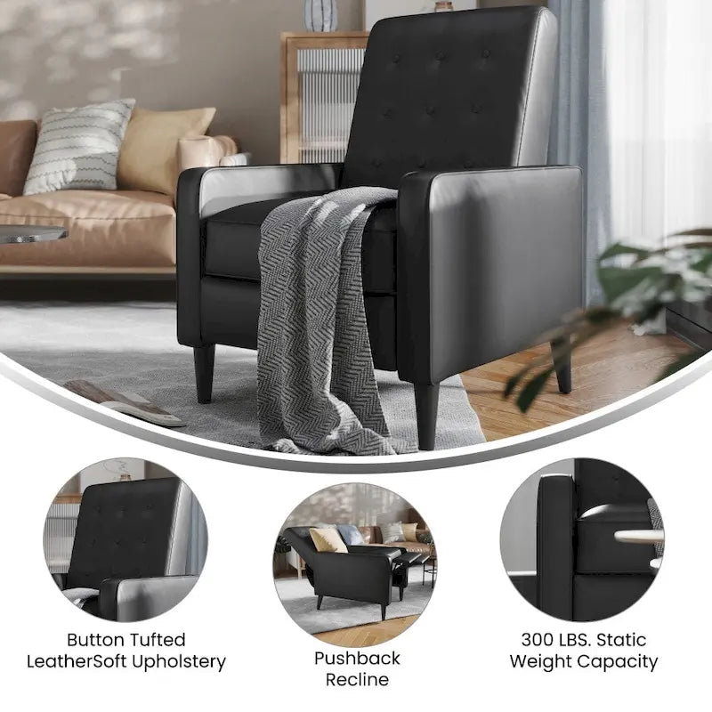 Pushback Recliner with Button Tufted Back-29