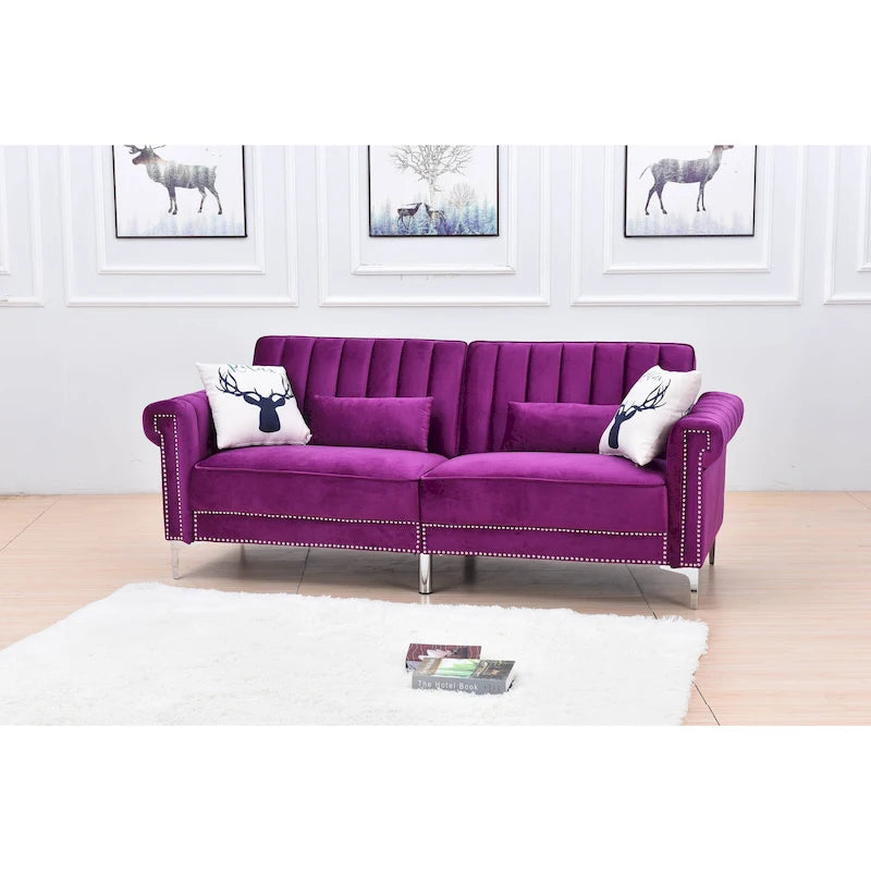 Legend Furniture Covertible Velvet Sofa Bed Sleeper-36
