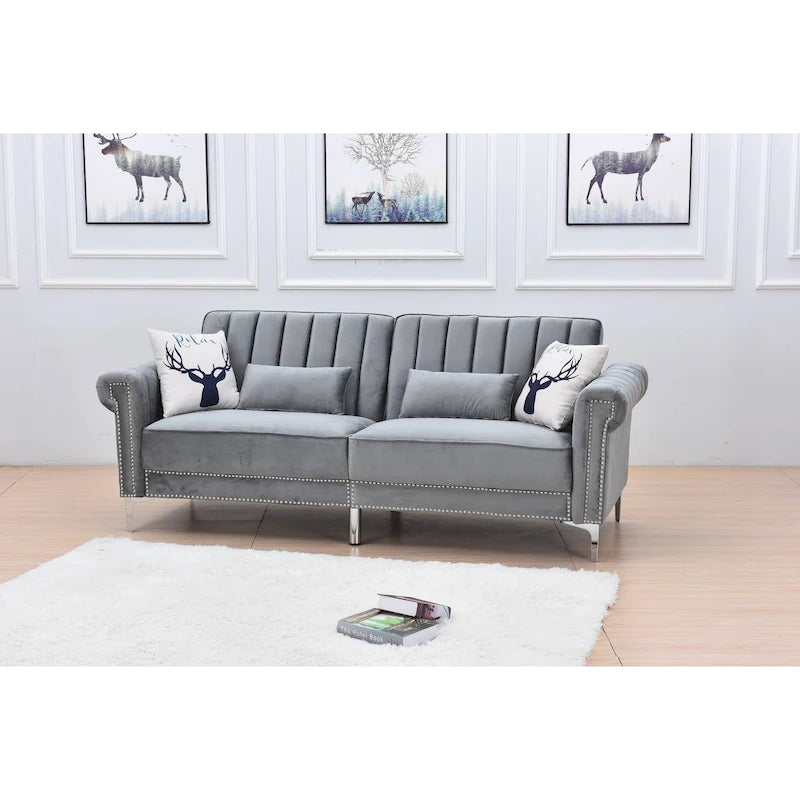 Legend Furniture Covertible Velvet Sofa Bed Sleeper-37