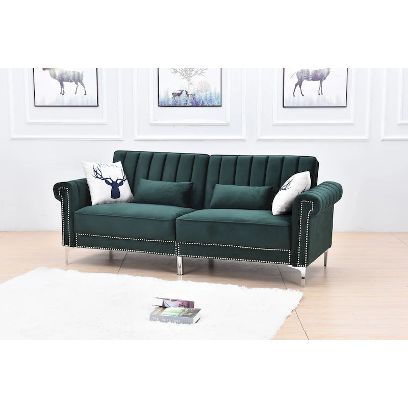 Legend Furniture Covertible Velvet Sofa Bed Sleeper-40