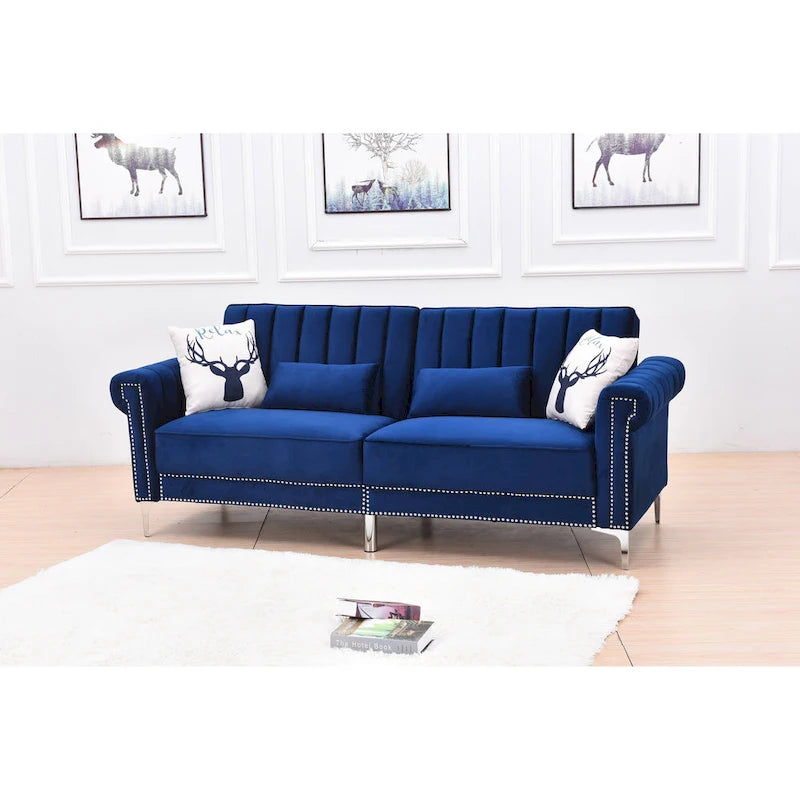 Legend Furniture Covertible Velvet Sofa Bed Sleeper-3