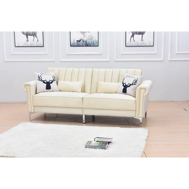Legend Furniture Covertible Velvet Sofa Bed Sleeper-5