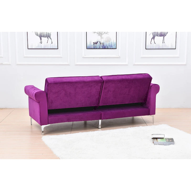 Legend Furniture Covertible Velvet Sofa Bed Sleeper-16