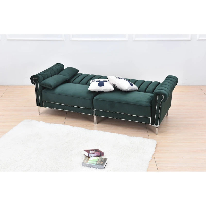 Legend Furniture Covertible Velvet Sofa Bed Sleeper-23