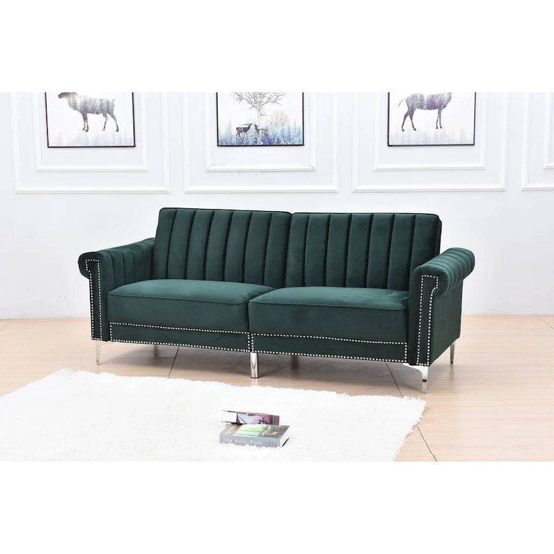 Legend Furniture Covertible Velvet Sofa Bed Sleeper-24