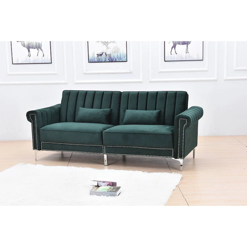 Legend Furniture Covertible Velvet Sofa Bed Sleeper-26