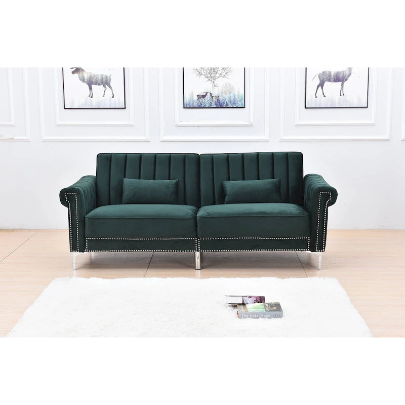 Legend Furniture Covertible Velvet Sofa Bed Sleeper-27