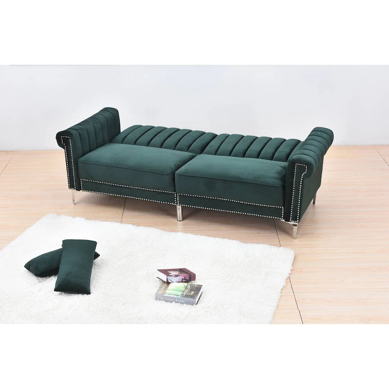 Legend Furniture Covertible Velvet Sofa Bed Sleeper-29