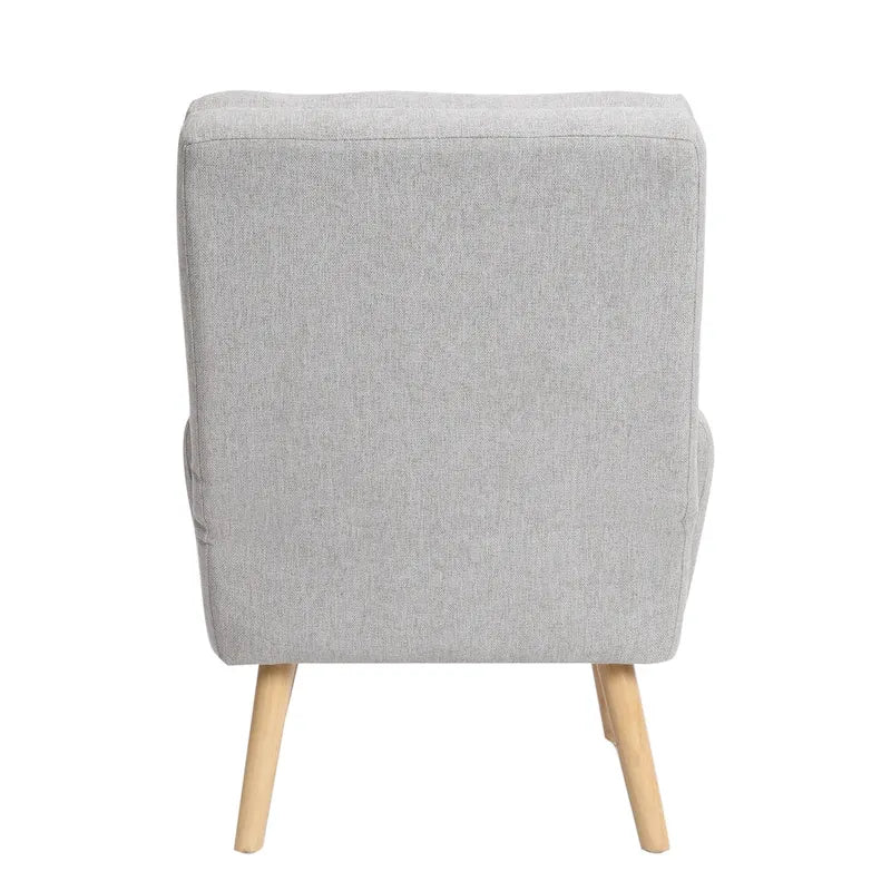 Accent Chair with Ottoman Set, Fabric Armchair with Wood Legs and Adjustable Backrest , Mid Century Modern Comfy Lounge Chair-27