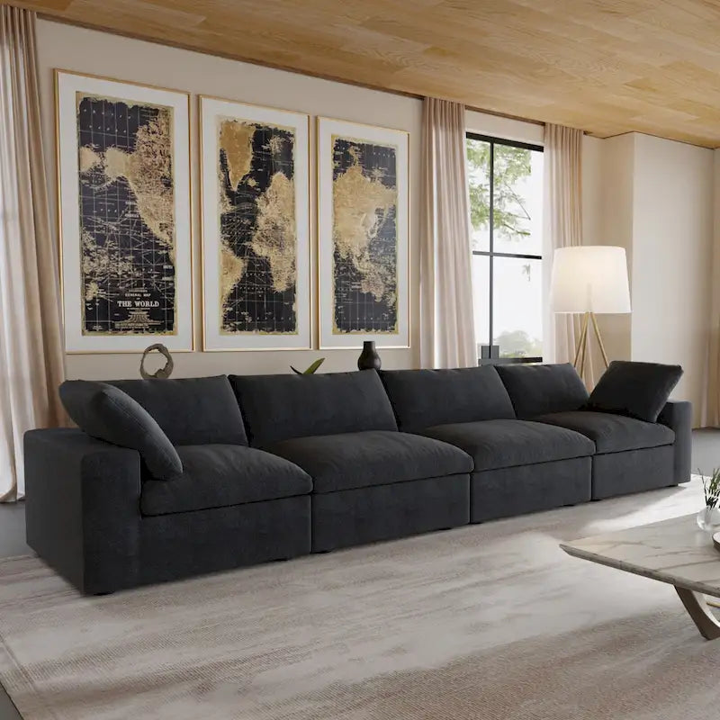 4-Seater Modular Sectional Couches for Living Room, Modern Modular Convertible Sofa Couch