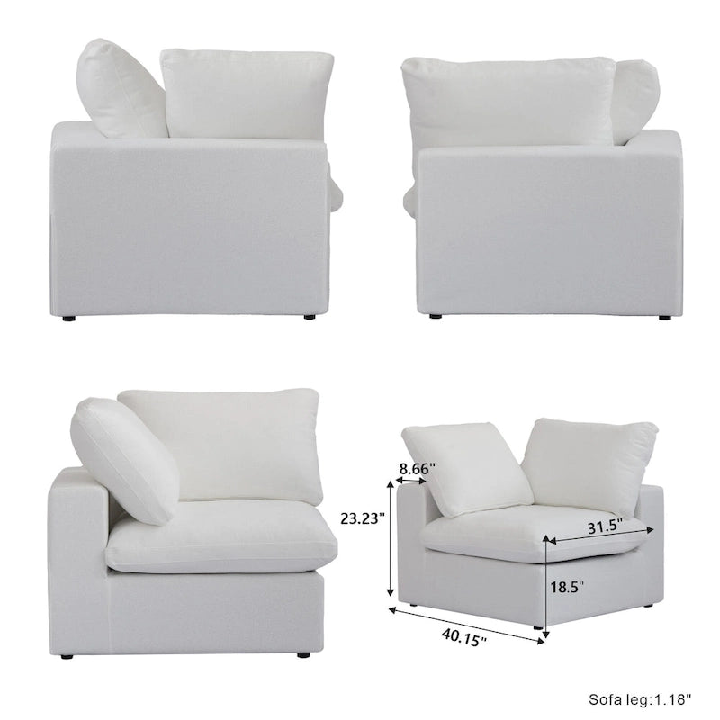 4-Seater Modular Sectional Couches for Living Room, Modern Modular Convertible Sofa Couch-14