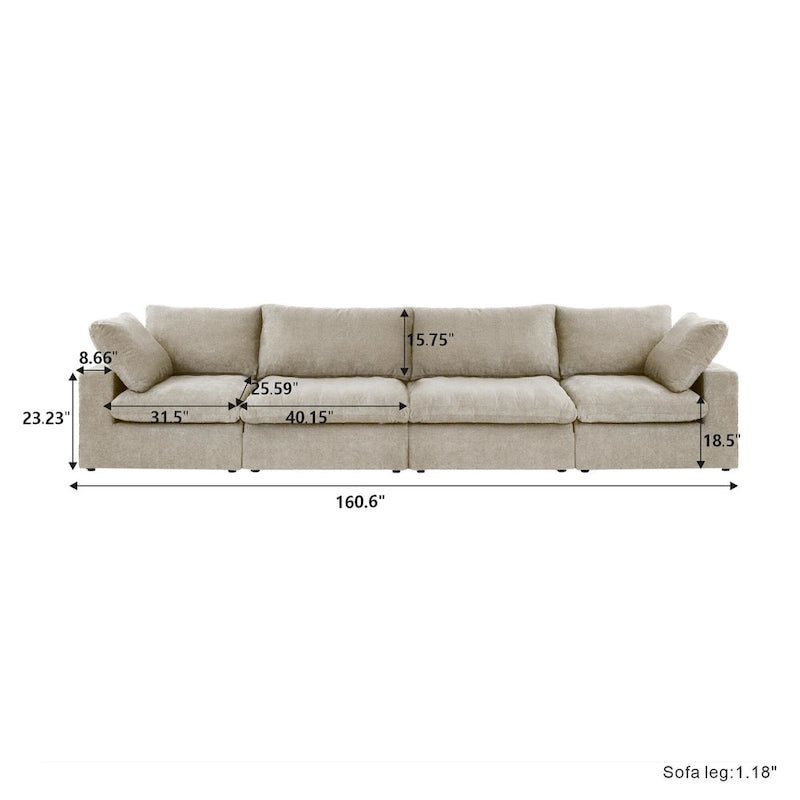 4-Seater Modular Sectional Couches for Living Room, Modern Modular Convertible Sofa Couch-17