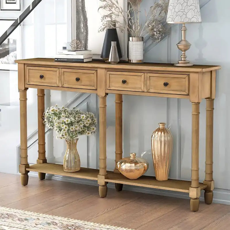 Console Table Sofa Table with Two Storage Drawers-33