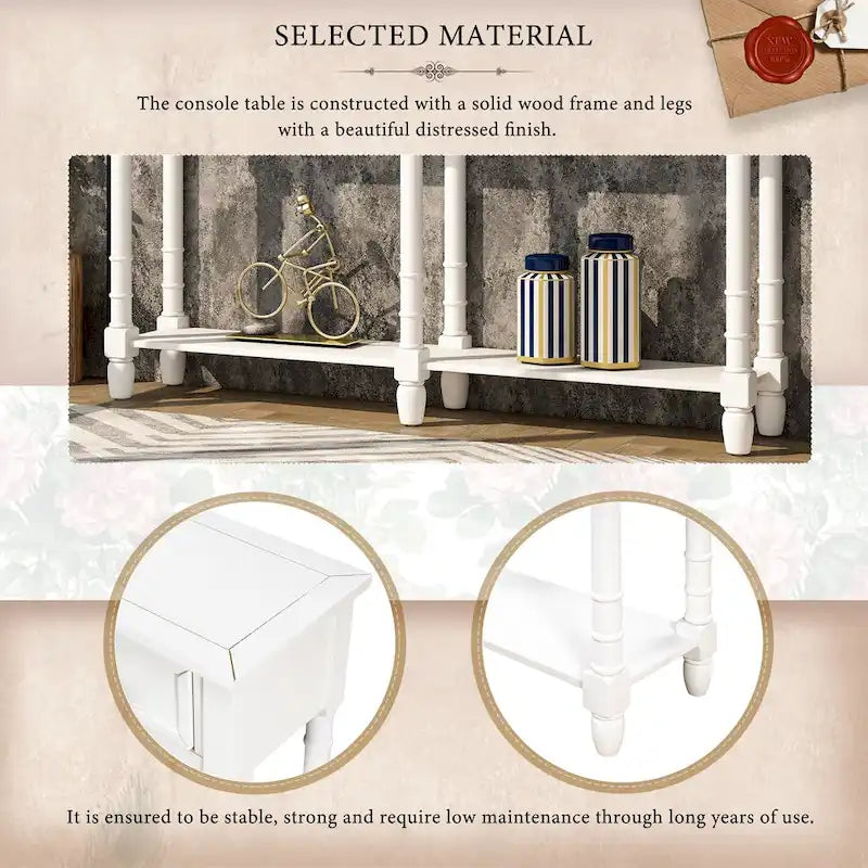 Console Table Sofa Table with Two Storage Drawers-15